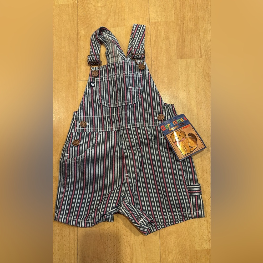 Vintage denim shortalls size 24 month